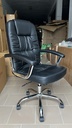 CHAISE DIRECTEUR EN SIMILICUIR NOIRE