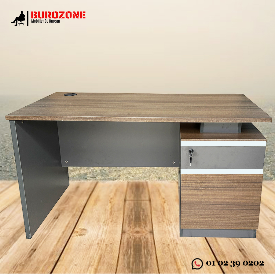 Bureau agent + tiroir + caisson,  120*60*75cm