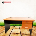 Bureau agent + 3 tiroirs orange, 120*60*75cm