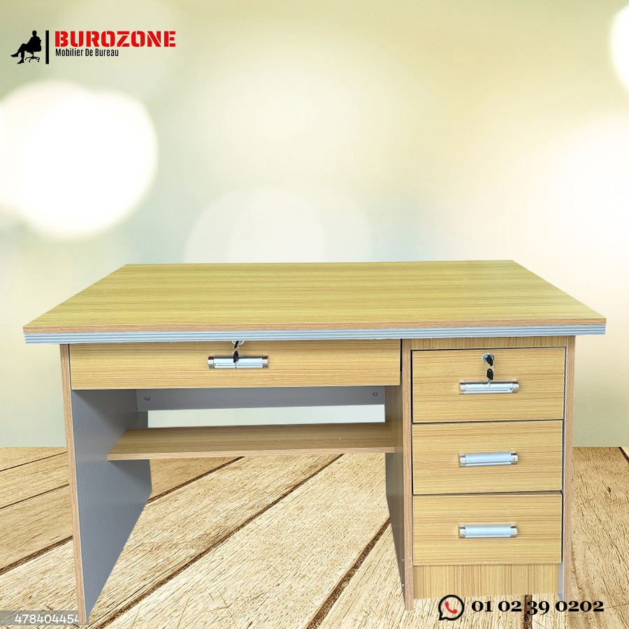 Bureau agent 3 tiroirs, 120*60*75cm