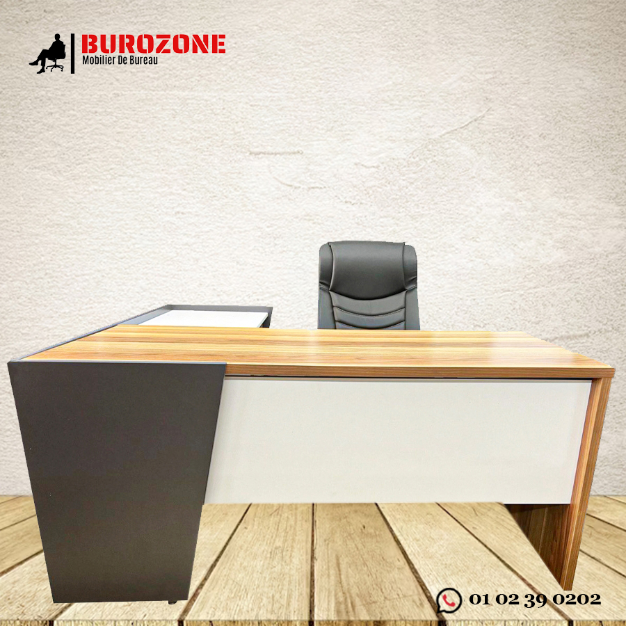 Bureau directeur + retour turk,  180*150*75cm