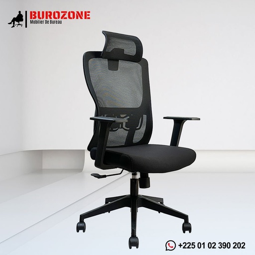 [T940N1] Chaise agent/directeur en filet noir